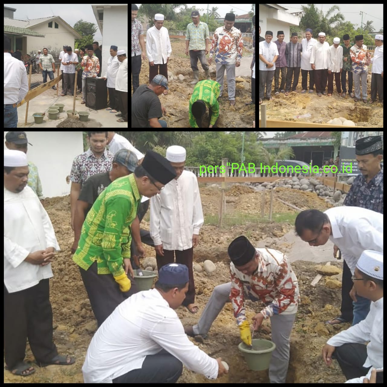 Plh H.Darma Wijaya Melakukan Peletakan Batu Pertama Pembangunan Masjid Taqwa  Desa Firdaus