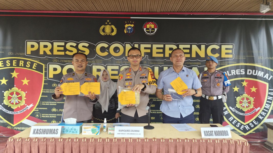 Polres Dumai Gagalkan Peredaran 1,05 Kg Sabu, Dua Kurir Ditangkap