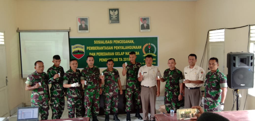 Sosialisasi P4GN dan Tes Urin Rutin bagi Prajurit TNI, PNS Pendam I/BB