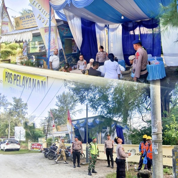 Cek Kesehatan Gratis Warnai Posyan Nataru Pantai Cermin, PLN Tambah Penerangan Jalan