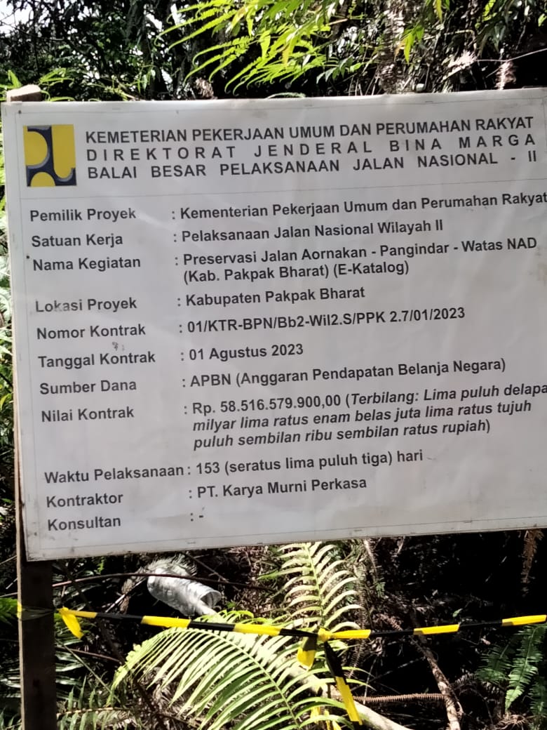 Proyek Preservasi Satker PJN Wilayah II Tahun 2023 Rp58,5 Miliar Disoal