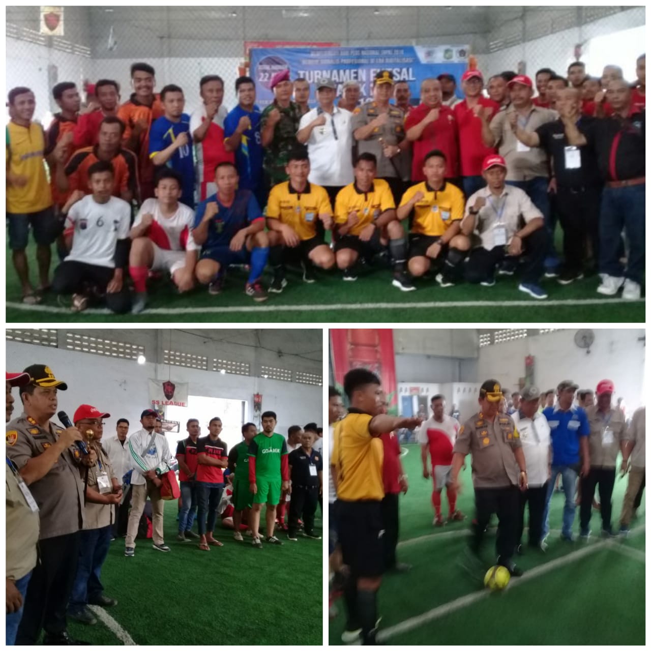 Tendangan Perdana Kapolres Pelabuhan Belawan, Turnamen Futsal WatakMU Di Buka