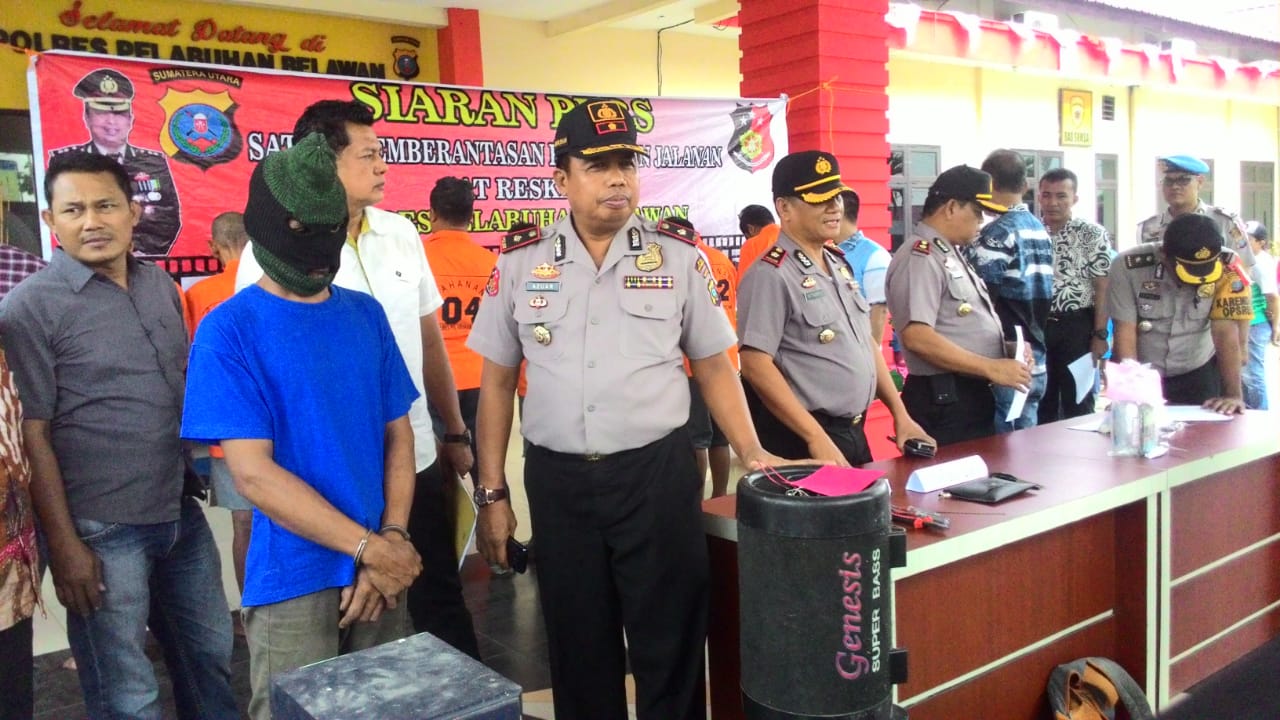 Polres Pelabuhan Belawan Paparkan  Hasil Tangkapan Tindak Kriminal