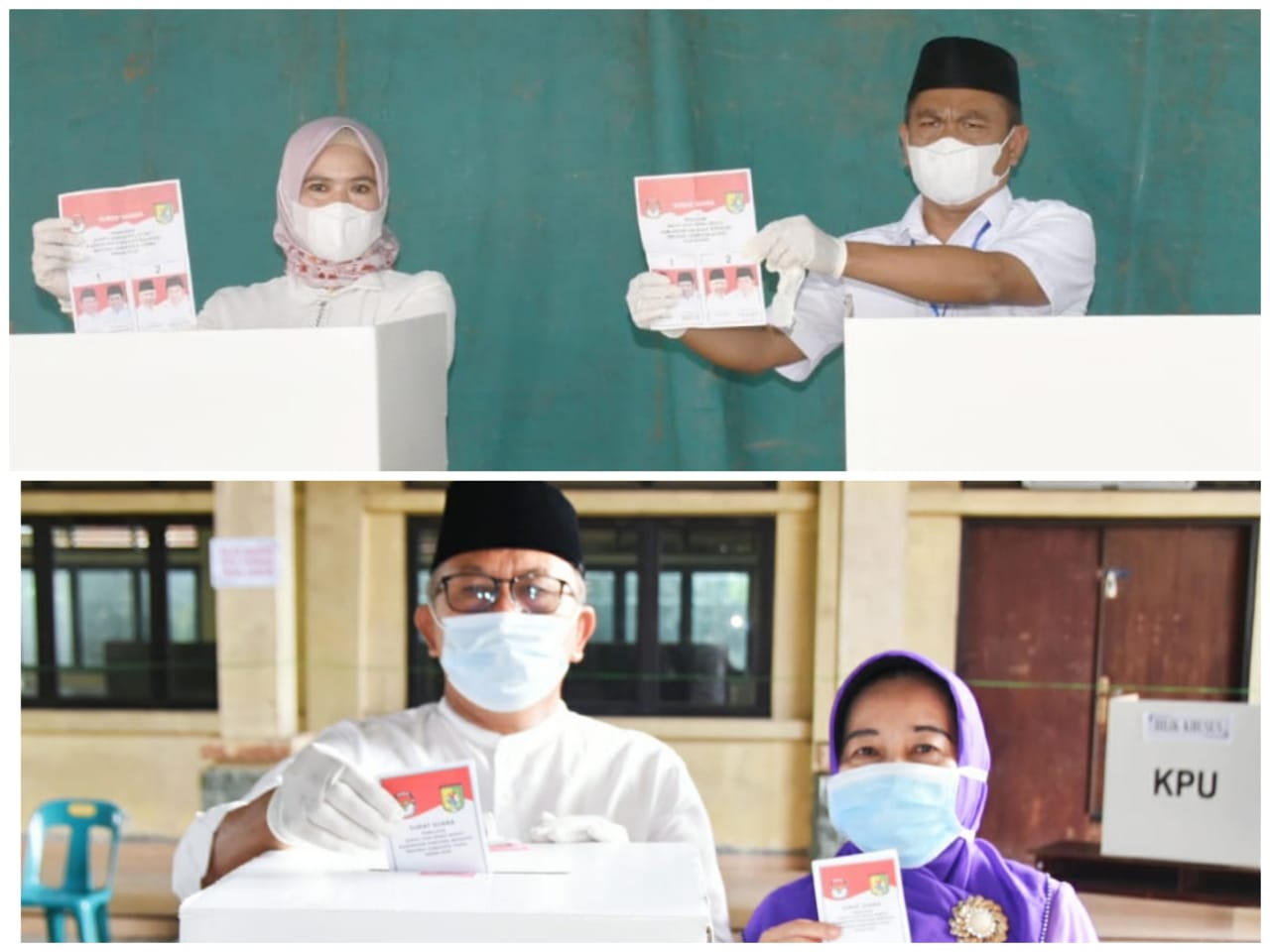 Bupati dan Wakil Bupati Sergai  Gunakan Hak Suara Pada Pilkada Serentak 2020