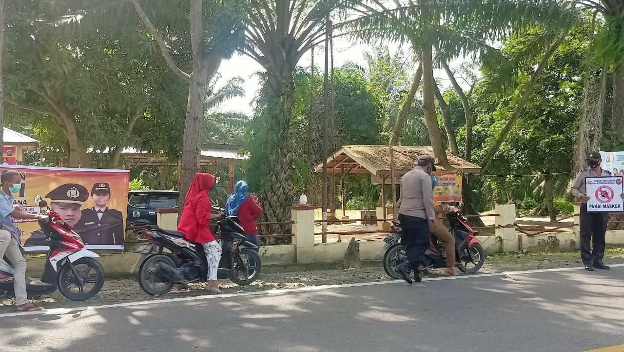 Gelar Operasi Yustisi, Polsek Teluk Mengkudu Himbau Masyarakat Patuhi Prokes