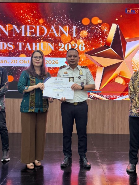 Kantor Imigrasi Belawan Raih Penghargaan Terbaik Implementasi Full CMS di KPPN Medan I Awards 2026