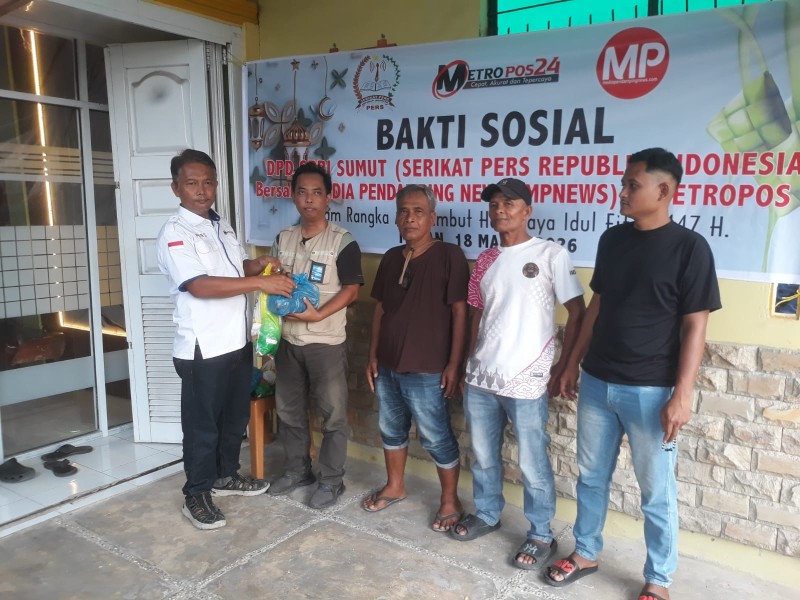Gelar Bakti Sosial Sambut Idul Fitri 1447 H, DPD SPRI Sumut bersama Media Pendamping News Dan Metropos24 Berbagi Sembako