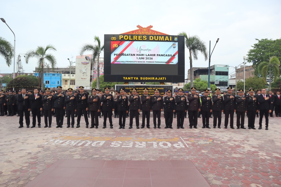 Peringati Hari Lahir Pancasila 2026, Polres Dumai Gelar Upacara Khidmat dan Teguhkan Semangat Persatuan