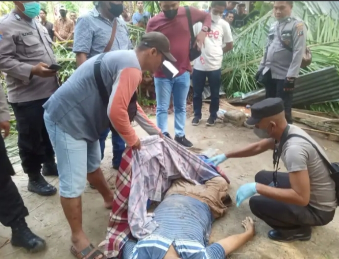 Pohon Sawit Tumbang, Satu Orang Tewas dan Seorang lagi Patah Kaki