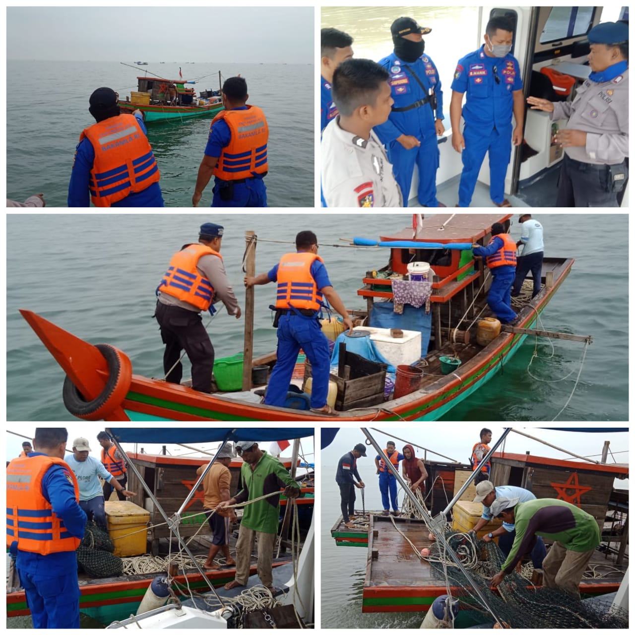 Gelar Patroli Rutin Sat Pol Air Polres Sergai Amankan Dua Pukat Trawl