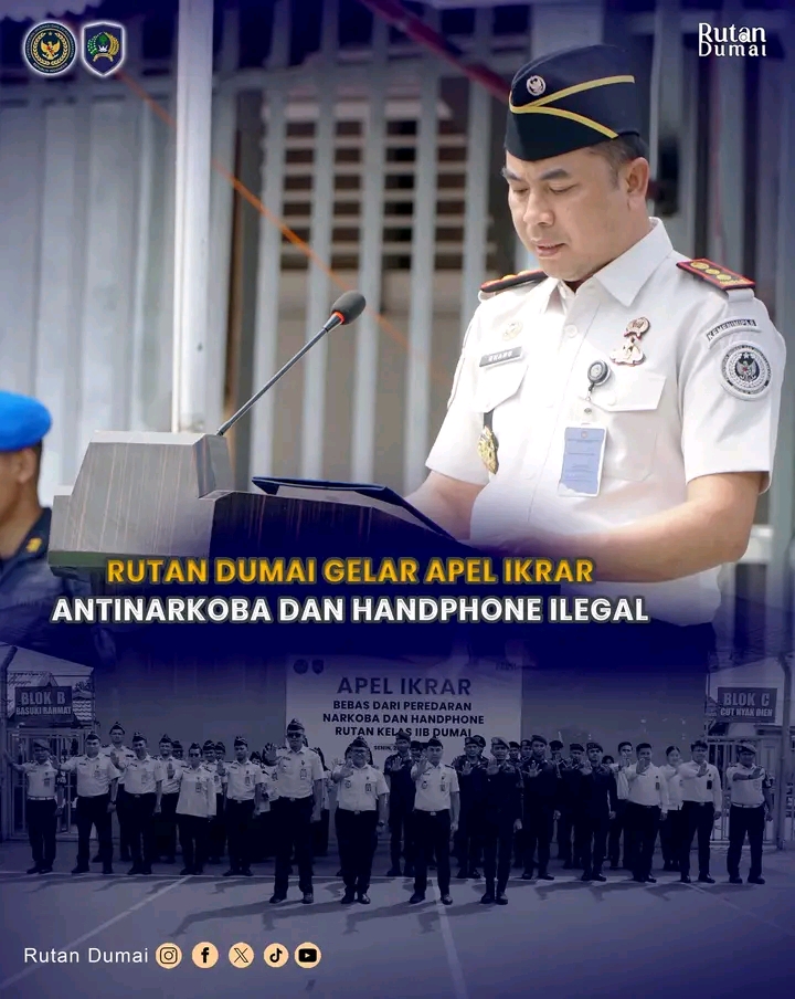 Rutan Dumai Gelar Apel Ikrar Antinarkoba dan Handphone Ilegal