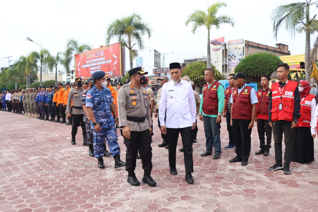 Kapolres Dumai AKBP Nurhadi Ismanto, S.H, S.IK Pmpin  Apel Kesiapsiagaan Penanggulangan Bencana Alam