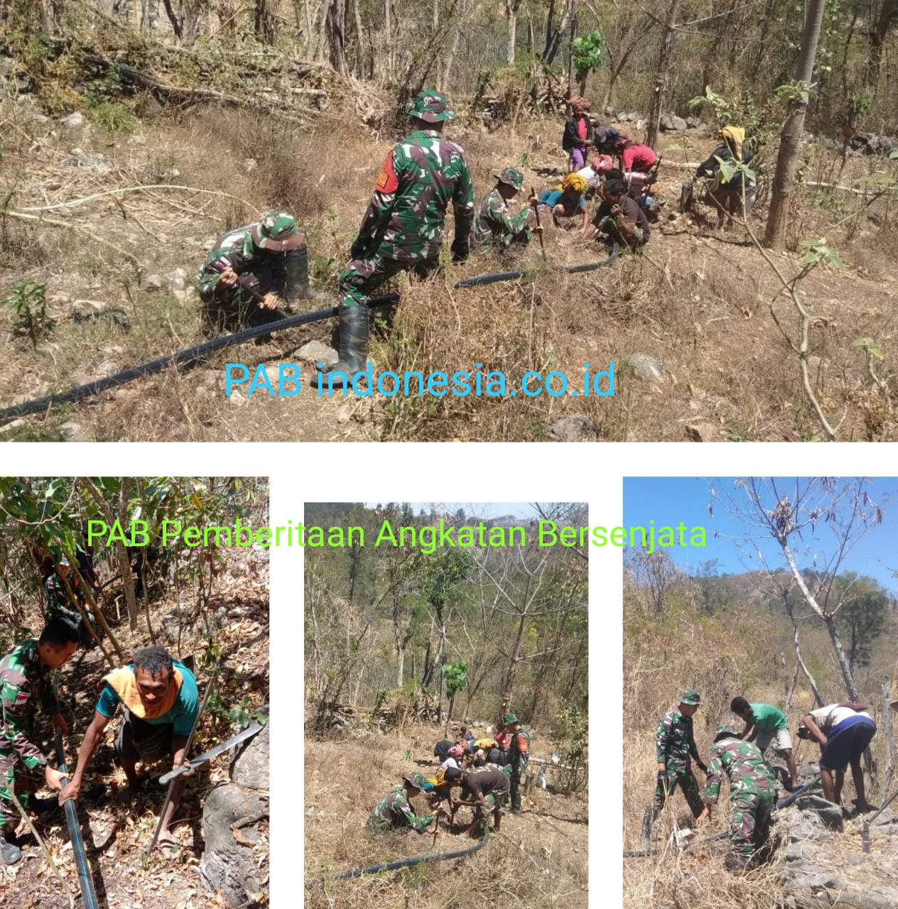 Satgas Pamtas RI-RDTL Yonif 132/BS, Pasang Pipa Saluran Air Bersih 