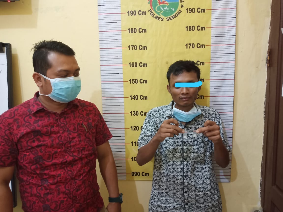 3 Bulan Melakoni Bisnis Sabu,  Pemuda Pengangguran di Borgol  Sat Narkoba Polres Sergai