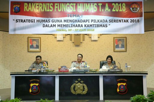 Kapolda Sumut Irjen Pol. Drs. Paulus Waterpauw Buka Rakernis Fungsi Humas T.A. 2018