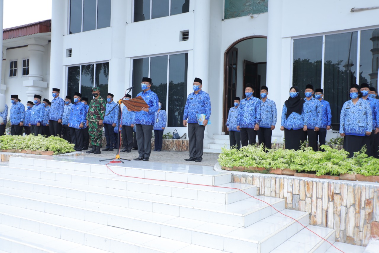 Pemkab Asahan Gelar Upacara Peringatan HUT KORPRI ke - 49 Tahun Sesuai Prokes