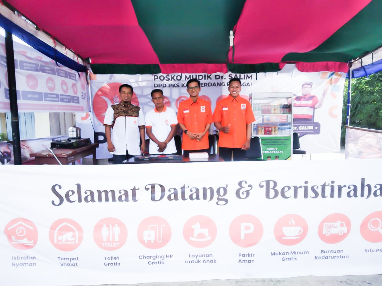 Posko Mudik Dr. Salim, PKS Sergai Berikan Fasilitas Gratis