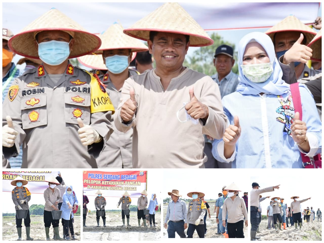 Wabup H Darma Wijaya SE dan  Kapolres Sergai Tabur Benih  Bersama 