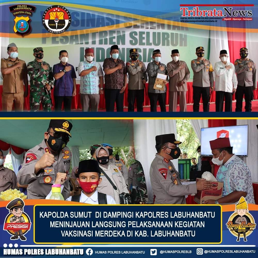 Kapolda Sumut tinjau langsung pelaksanaan Vaksinasi MERDEKA di Labuhanbatu 