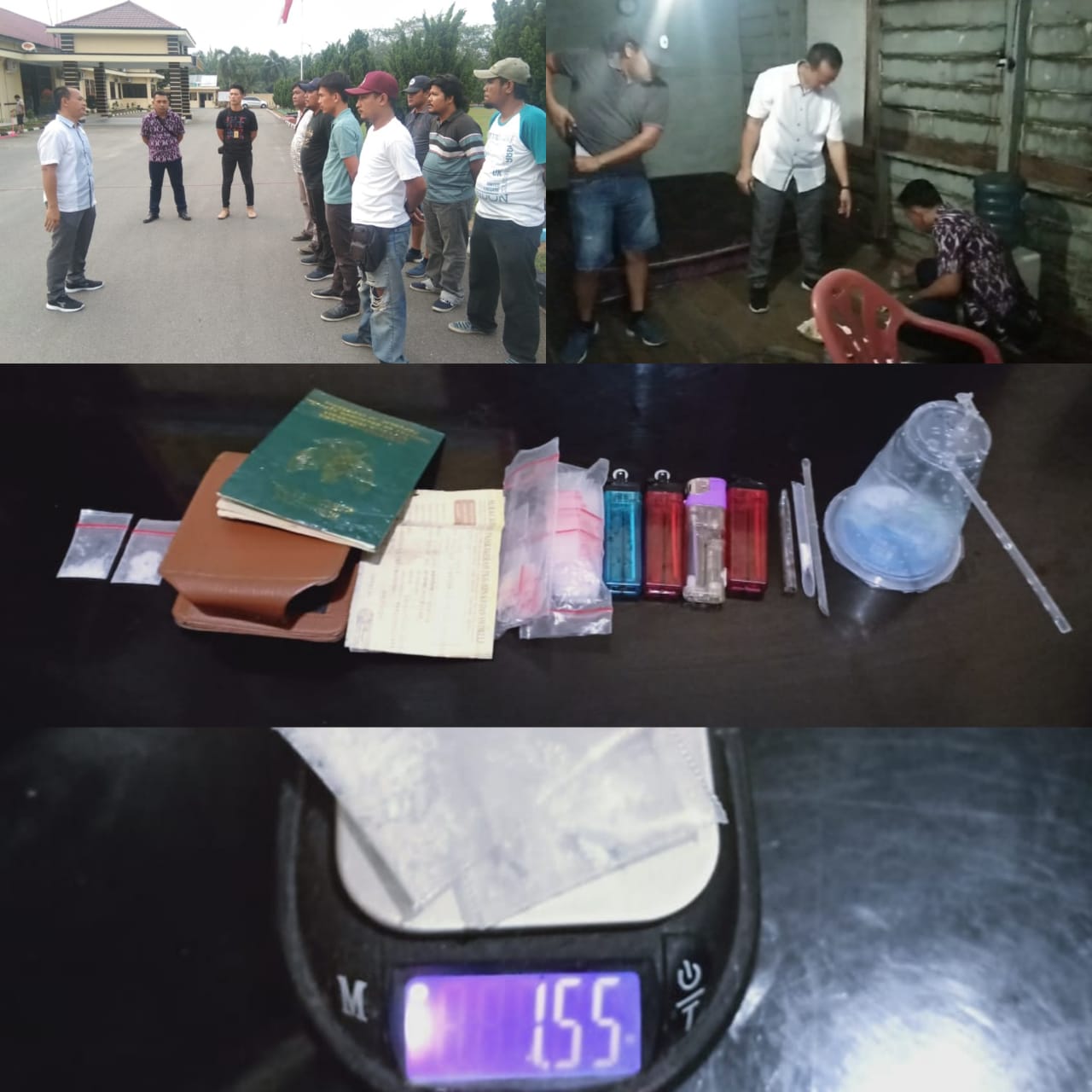 Polres Sergai : Seterilkan Desa Nagur,   Gerebek Kampung Narkoba 1,55 gram Sabu Ditemukan
