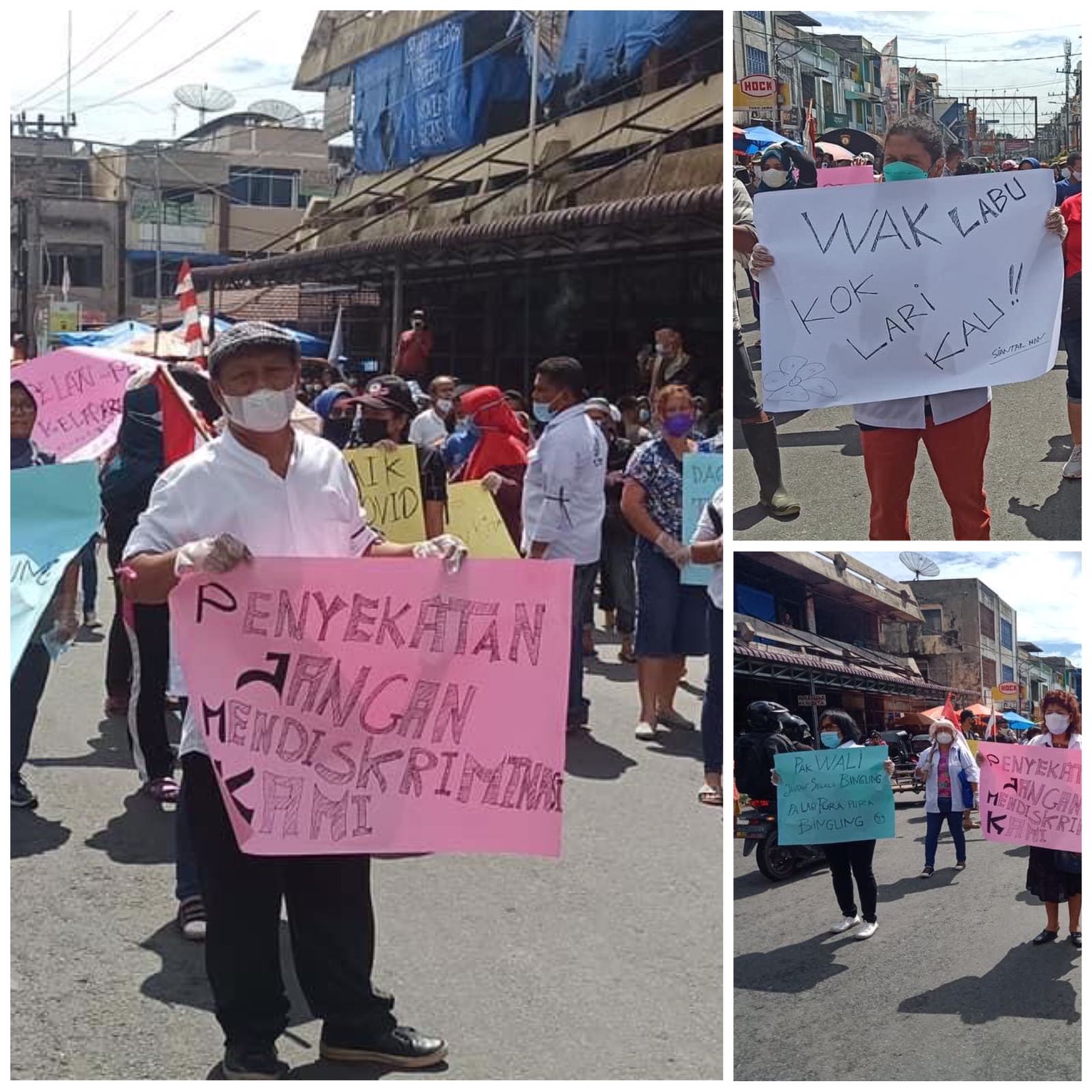 Tolak Perpanjangan PPKM, Pedagang Pasar Horas Siantar Gelar Aksi 