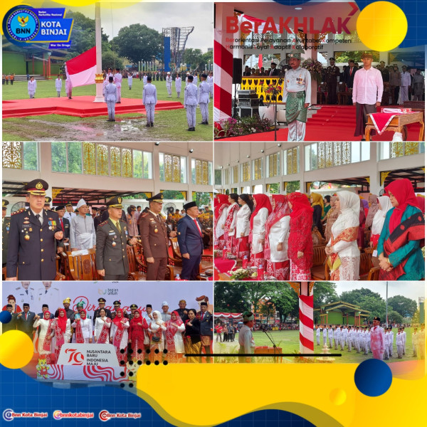 BNNK Binjai Mengikuti Kegiatan Upacara Pengibaran Bendera Merah Putih Dalam Rangka Dirgahayu RI