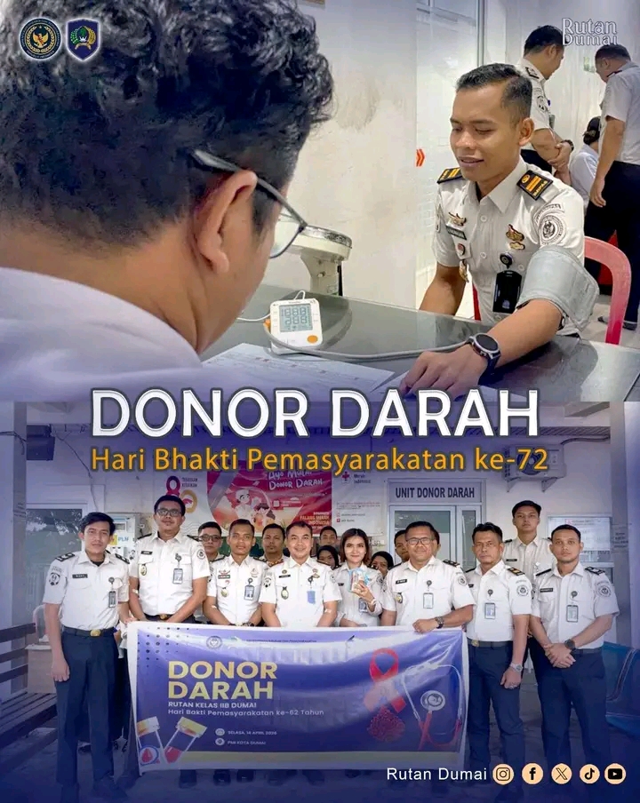 Rutan Dumai Gelar Donor Darah dalam Rangka HBP ke-62