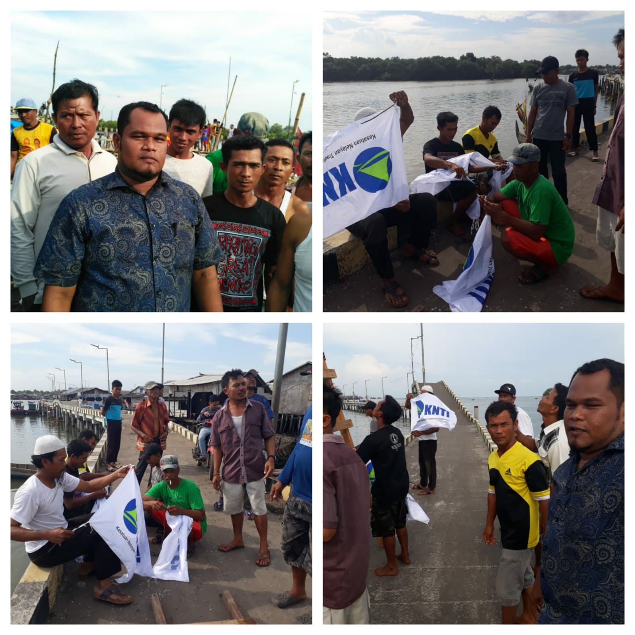 Tolak Ilegal Fishing, KNTI Pasang 100 Bendera Dipesisir Pantai Bagan Deli