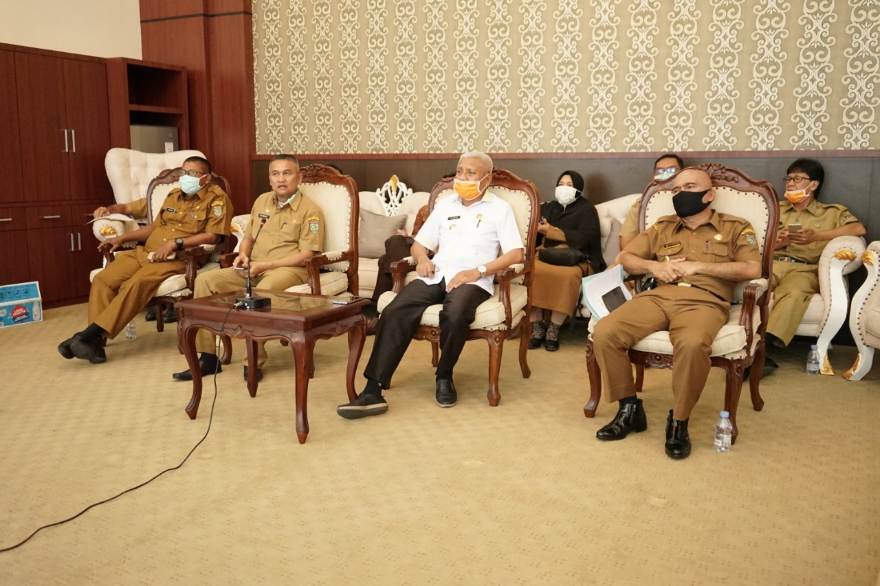 Bupati Asahan Ikut Rapat Penanganan Covid - 19 Dengan Mendagri Melalui Vidio Conferance