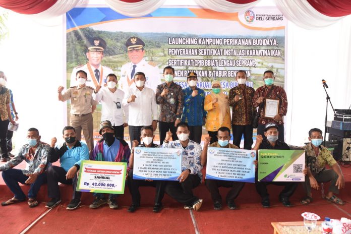 Wabup Deli Serdang Menghadiri Lounching Kampung Budi Daya Perikanan Di Kecamatan Biru-Biru