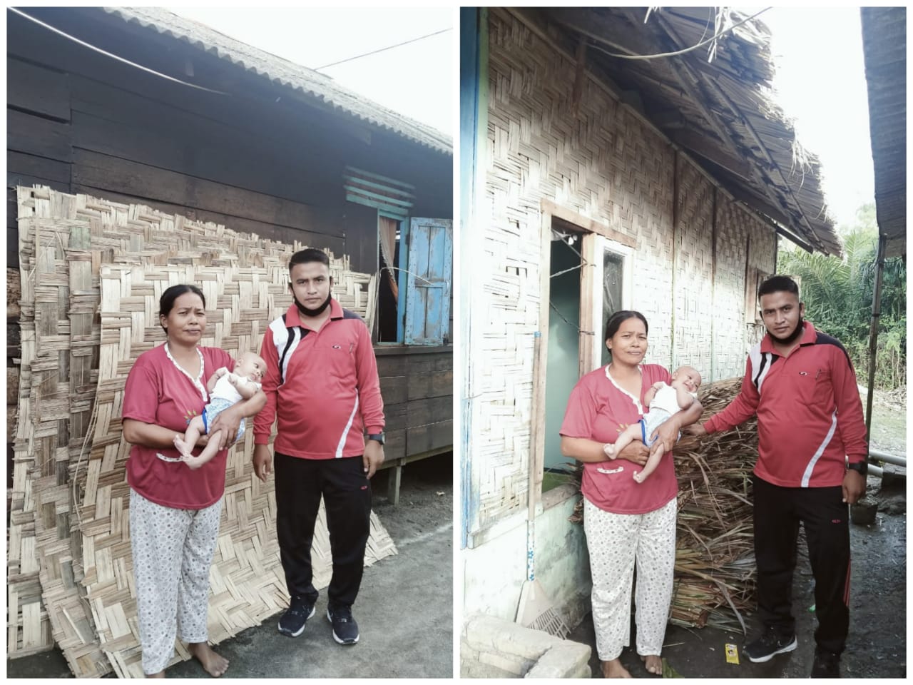 Pemerintah Desa Tebingtinggi Sergai Berikan Bantuan Tuju Tepas Bambu 100  Atap Rumbiah Warga Dungun