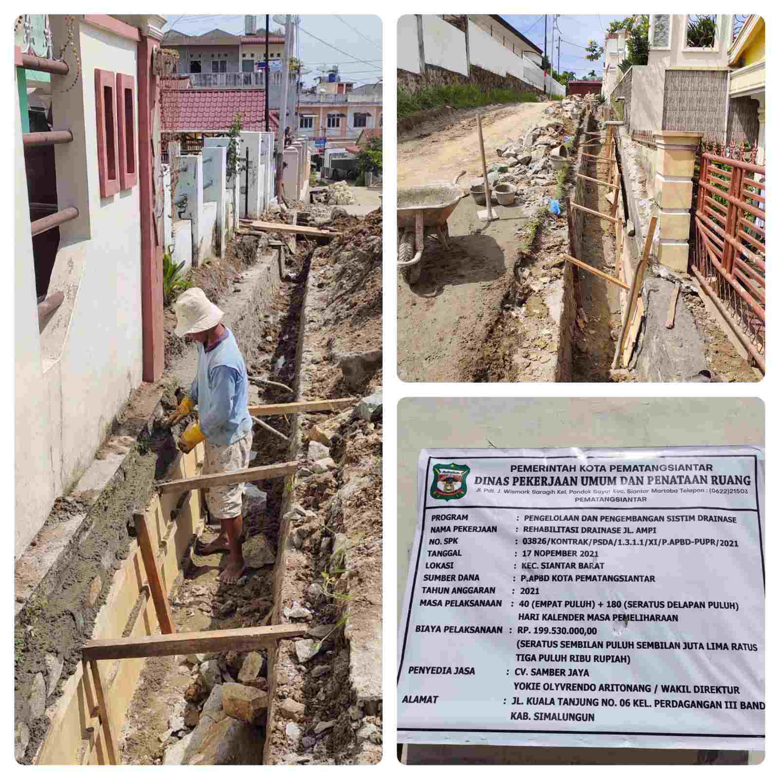 PUPR Diminta Tegas, Pengerjaan Proyek Drainase di Kota Pematangsiantar Amburadul 