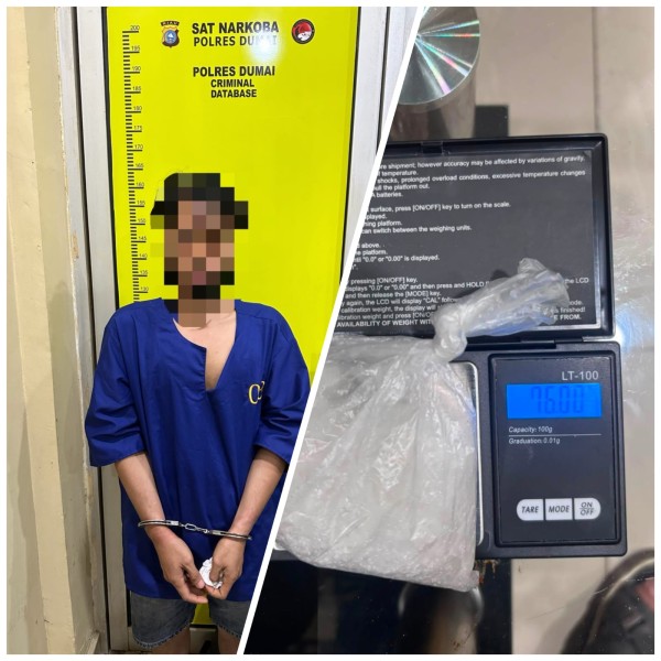 Polisi Amankan Pria Bawa 76 Gram Sabu di Jalan Jawa Dumai