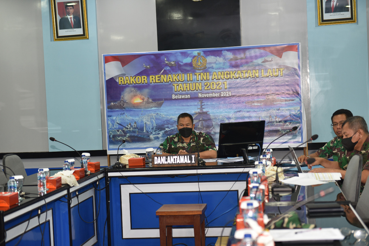 Danlantamal I Hadiri Rakor Renaku TNI AL 2021 Secara Virtual