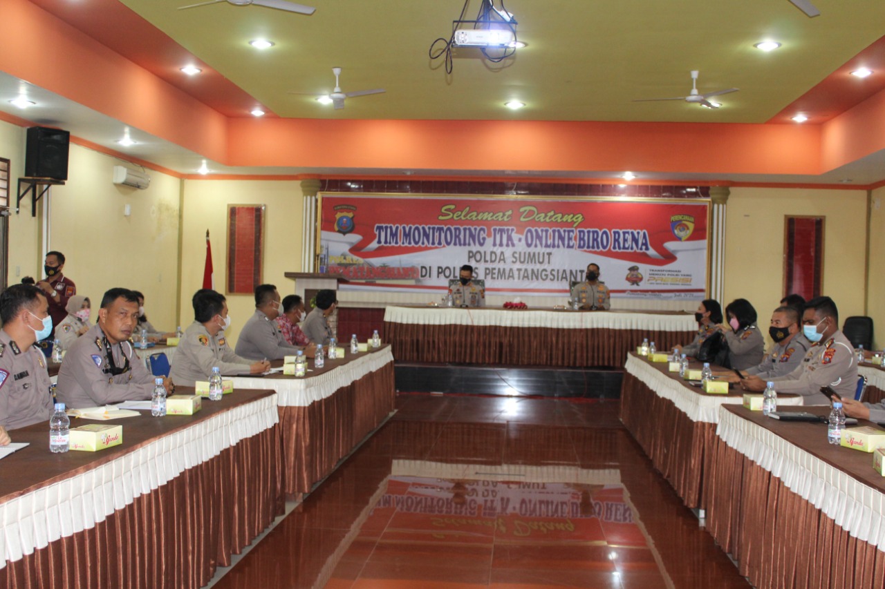 Kapolres Pematangsiantar Sambut Tim Monitoring ITK- Online Biro Rena Polda Sumut