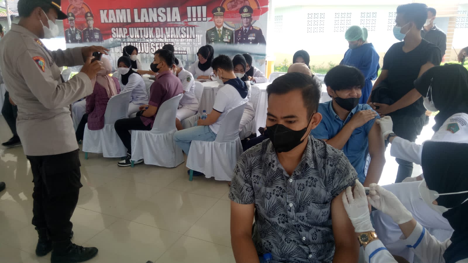 Dukung Percepatan Vaksinasi Se Nusantara, Polresta Deli Serdang Tetap Gencarkan Vaksinasi Massal