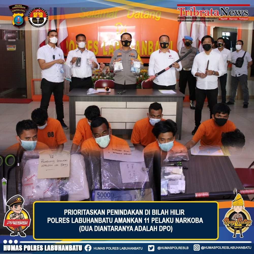 Sat Narkoba Polres Labuhanbatu Amankan 11 Orang Tersangka Tindak Pidana Narkotika
