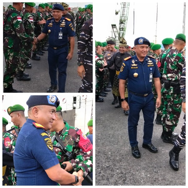 Penyambutan Purna Tugas Satgas Pamtas Statis RI-PNG Batalyon Infanteri 131/BRS TA. 2024-2025, Kepala KSOP Capt. Diaz Saputra Turut Hadir