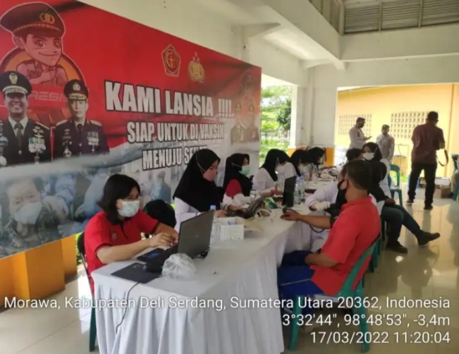 Polresta Deli Serdang Tetap Menggencarkan Vaksinasi Massal, Percepatan Vaksinasi Se-Nusantara