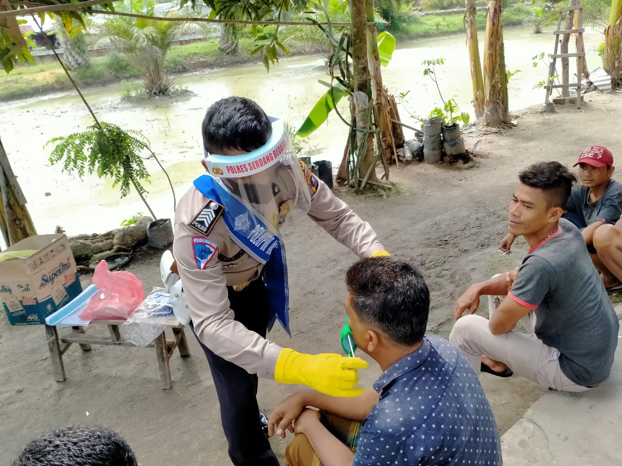 Sosialisasi Covid-19, Sat Lantas Polres Sergai Ajak Masyarakat Menjadi Pelopor Anti Covid-19