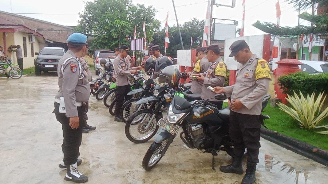 Jelang Pilkada Serentak 2024, Polsek Jajaran Polresta Deli Serdang Cek Kendaraan Dinas