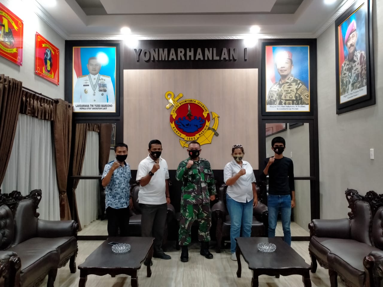 DanYonmarhanlan I Belawan Mayor Farick Sambut Kehadiran Wartawan