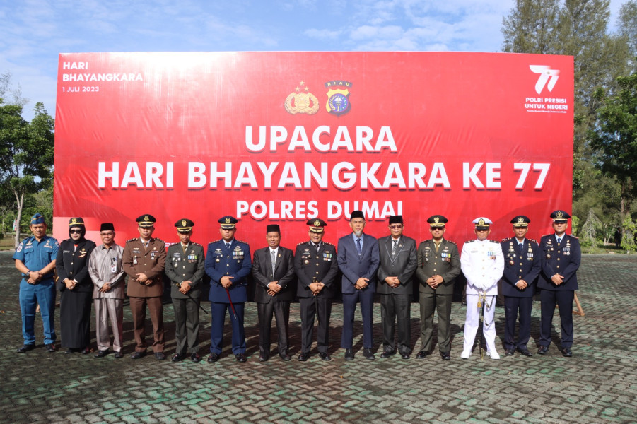 Dihadiri Walikota, Kapolres Dumai Peringati Hari Bhayangkara ke 77