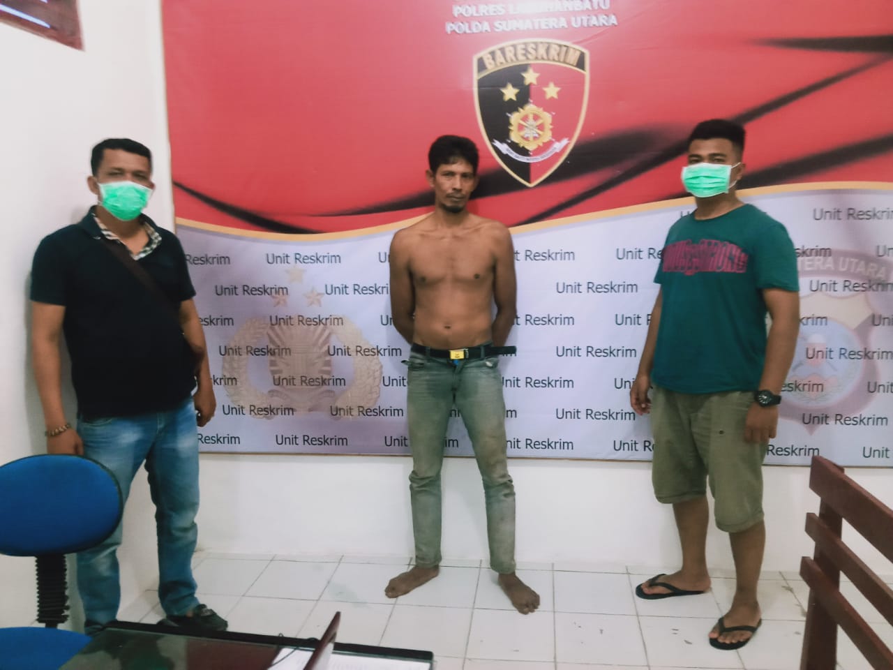 Bahroni.Warga Desa Air Hitam Labura ditangkap Unit Tekab Polsek Kualuh Hilir