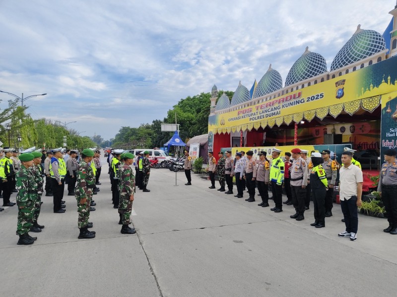 Polres Dumai Mengelar Apel Pengeseran Pasukan Menyambut Hari Raya Idul Fitri