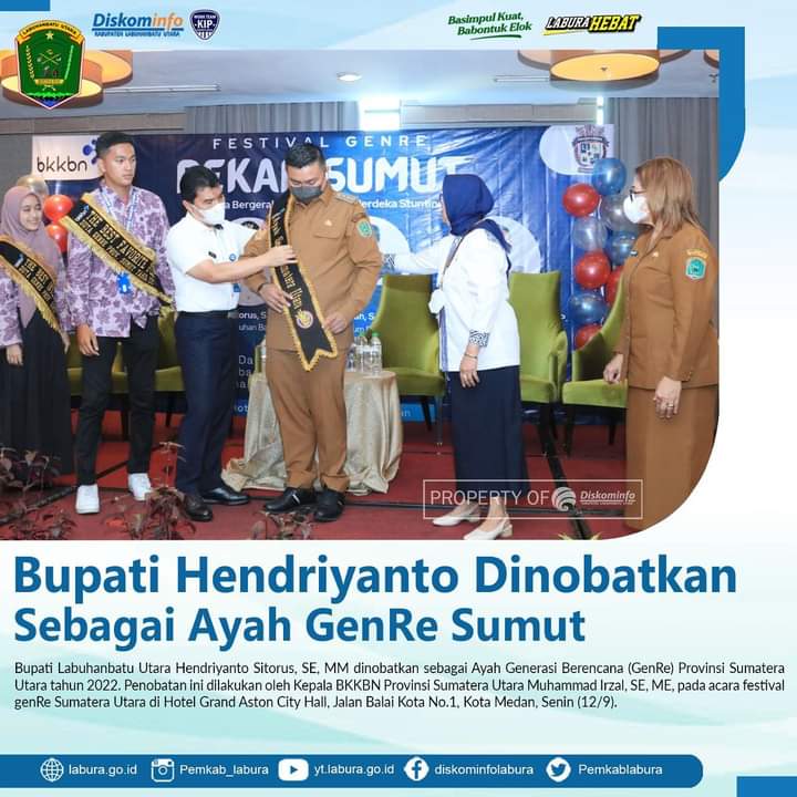 Kepala BKKBN Provinsi Sumatera Utara Menobatkan Bupati Labura Menjadi ...