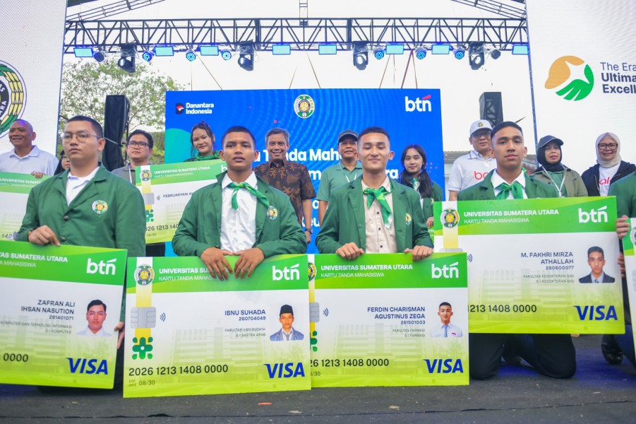 Perluas Dukungan untuk Ekosistem Transaksi Kampus, BTN Luncurkan 9.800 KTM Co-Branding USU