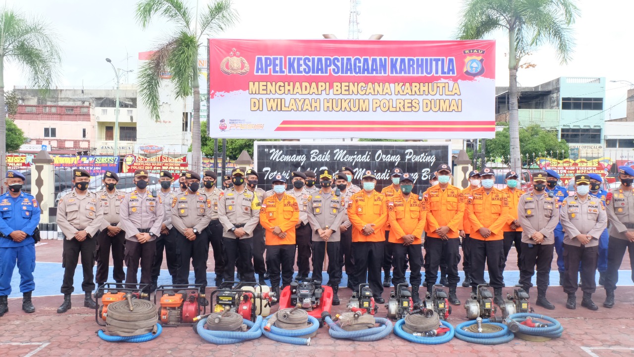 Polres Dumai Gelar Apel Kesiapsiagaan Kebakaran Hutan dan Lahan (Karhutla)