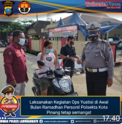Polsek Kotapinang laksanakan Ops.Yustisi di awal Ramadhan