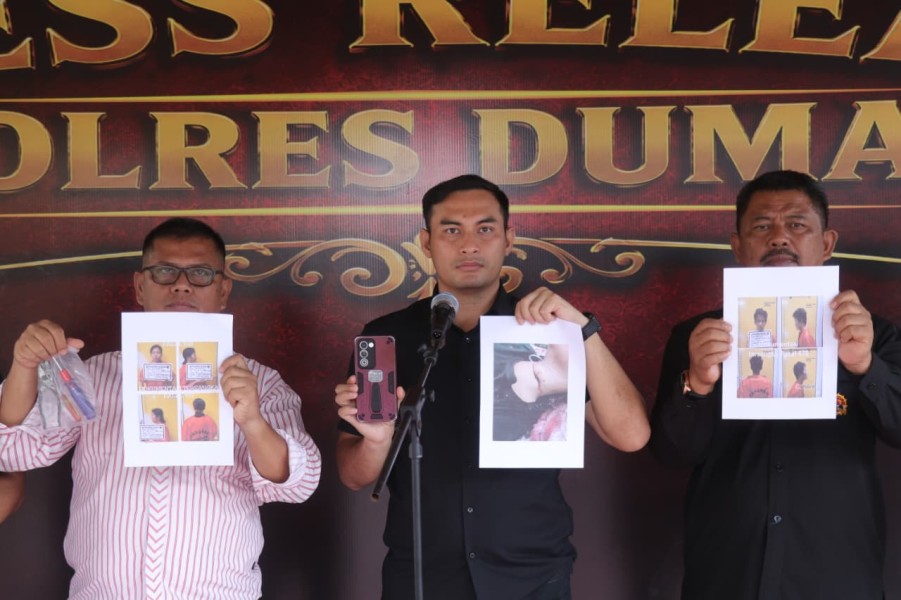 Polres Dumai Berhasil Ungkap Pelaku Curas Penyayat Leher Korban Penadah Turut Diamankan